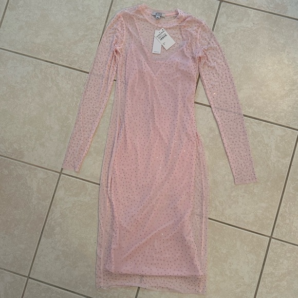 NWT AFRM Loah Rhinestone Midi Dress - sz S - Picture 3 of 5